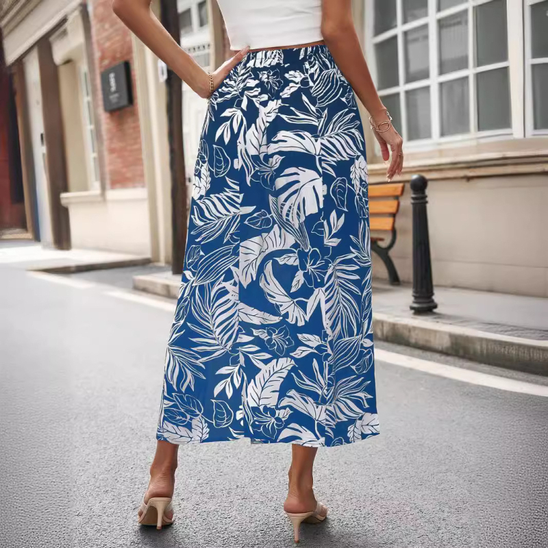 Független állomás kívánsága Amazon robbanás nyári nyomtatás nagylevelű divat hosszú szoknya női külkereskedelem raktáron magas derekú