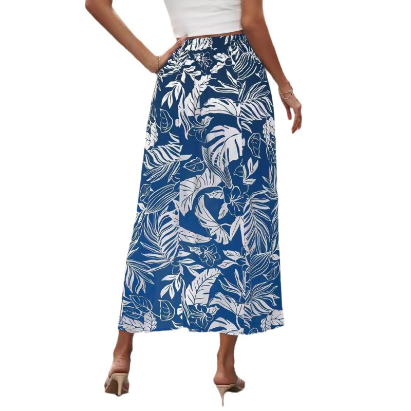 Független állomás kívánsága Amazon robbanás nyári nyomtatás nagylevelű divat hosszú szoknya női külkereskedelem raktáron magas derekú