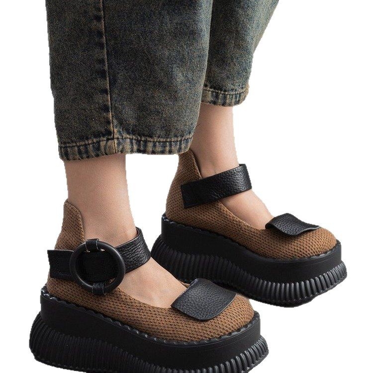 2025 tavaszi divat, sekély szájú, egyetlen cipő, platform, női cipők, retró, hétköznapi dizájn, érzéki Mary Jane cipők, női nagykereskedelem