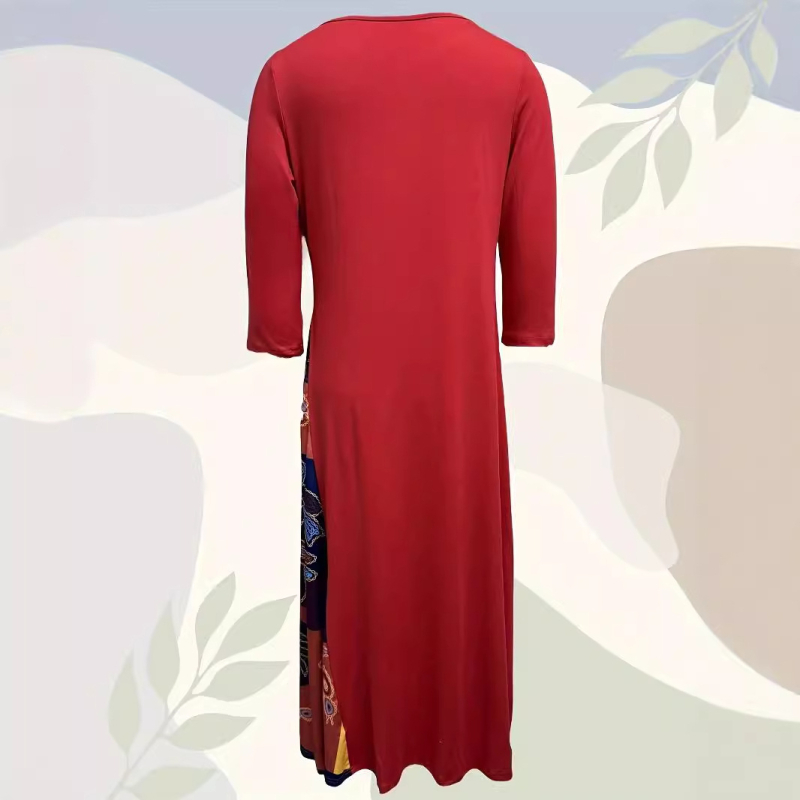 2024 AliExpress Amazon európai és amerikai ruha őszi robbanások temperamentumos gombnyomásos kereknyakú ruha raktáron