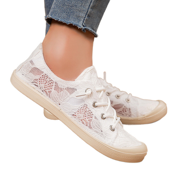 Νέα παπούτσια με χαμηλό πλέγμα, αναπνεύσιμα, από ύφασμα 36-43, λεπτά, λευκά παπούτσια από καμβά