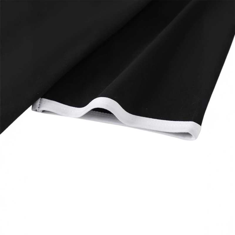 Kiárusítás Globális Határokon Átnyúló Női Vékony Színblokkos Húzózsinóros Rövid Ujjú Póló 200g Export Női Egyszínű Felső