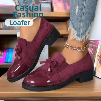 Vastag sarkú női cipők 2025 divatos új magas sarkú női cipők, masni, kis bőrcipők, plus size mokaszinok raktáron nagykereskedelemben