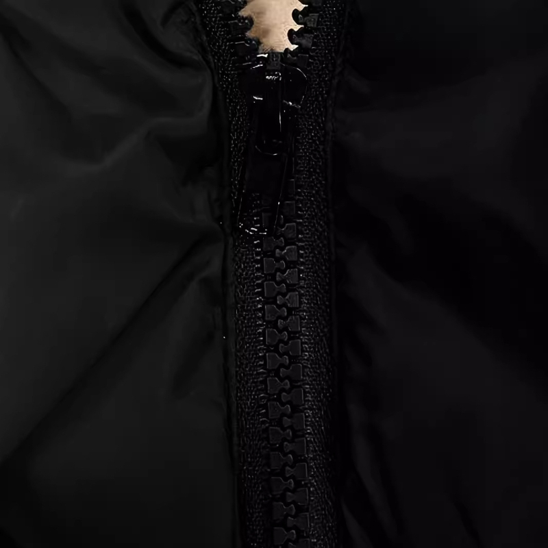 Francia cipzáras, átlós zsebes, húzózsinóros kapucnis mellény