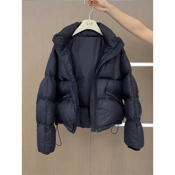 Γυναικείο χειμερινό παλτό με φερμουάρ και κουκούλα, ελαφρύ, ζεστό, για μικρόσωμες γυναίκες, με κουκούλα και βαμβακερή επένδυση, για χειμερινές εμφανίσεις.