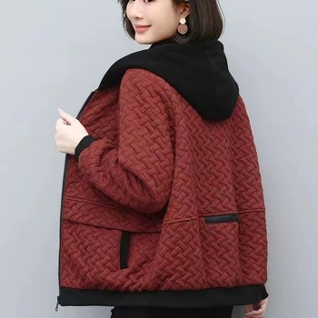 Νέο ανοιξιάτικο και φθινοπωρινό γυναικείο παλτό 2024, ευρωπαϊκός σταθμός, νέο παλτό με κουκούλα Zou με φούσκα και χαλαρή αδερφή