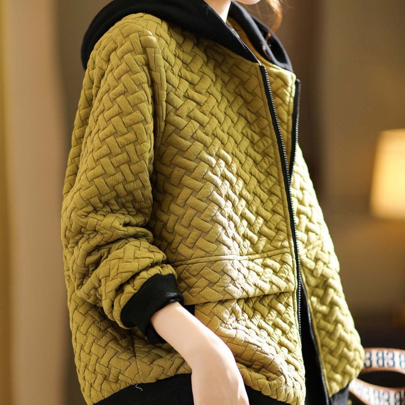 2024 új tavaszi és őszi vastag kabát női európai állomás új buborék Zou kapucnis kabát loose fat sister