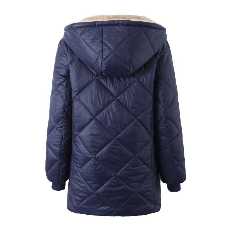 Európa és az Egyesült Államok határokon átnyúló őszi és téli kabát, hosszú ujjú, pamuttal bélelt dzseki, új 2024-es robbanások, gyémánt alakú rácsos női ruházat