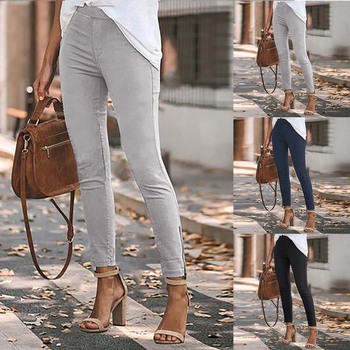 2023 Amazon női tavaszi és őszi nadrág, karcsúsított szárhosszúságú, rugalmas derékkal, magas gumis cipzárral, európai és amerikai, határokon átnyúló, európai és amerikai méretben.