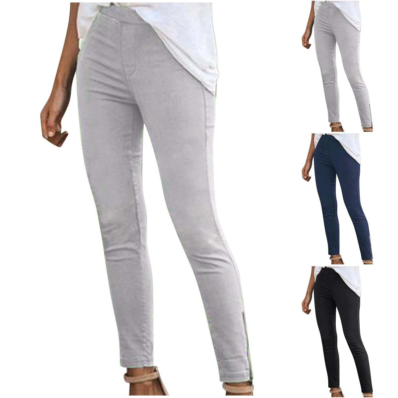 2023 Amazon női tavaszi és őszi nadrág, karcsúsított szárhosszúságú, rugalmas derékkal, magas gumis cipzárral, európai és amerikai, határokon átnyúló, európai és amerikai méretben.