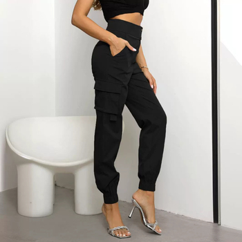 Határokon átnyúló női divatos, lezser, új, oldalsó zsebes nadrág