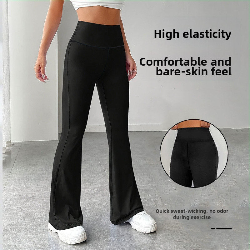 Dámske ležérne nohavice pre plus size ženy s vysokým pásom, zdvíhajúce boky, zoštíhľujúci vzhľad, splývavé, rozšírené nohavice so širokými nohavicami, mierne rozšírené