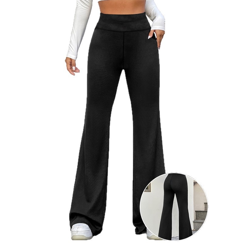 Határokon átnyúló európai és amerikai plus size női lezser nadrág, magas derekú, csípőemelő, karcsúsító hatású jóganadrág, drape, széles szárú, enyhén bő szárú