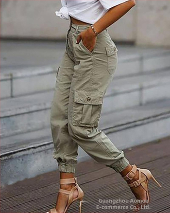 2020-as európai és amerikai új, divatos, bő, bokáig érő nadrág, koreai stílusú, többzsebes, kis lábhosszúságú, faroknadrág nőknek