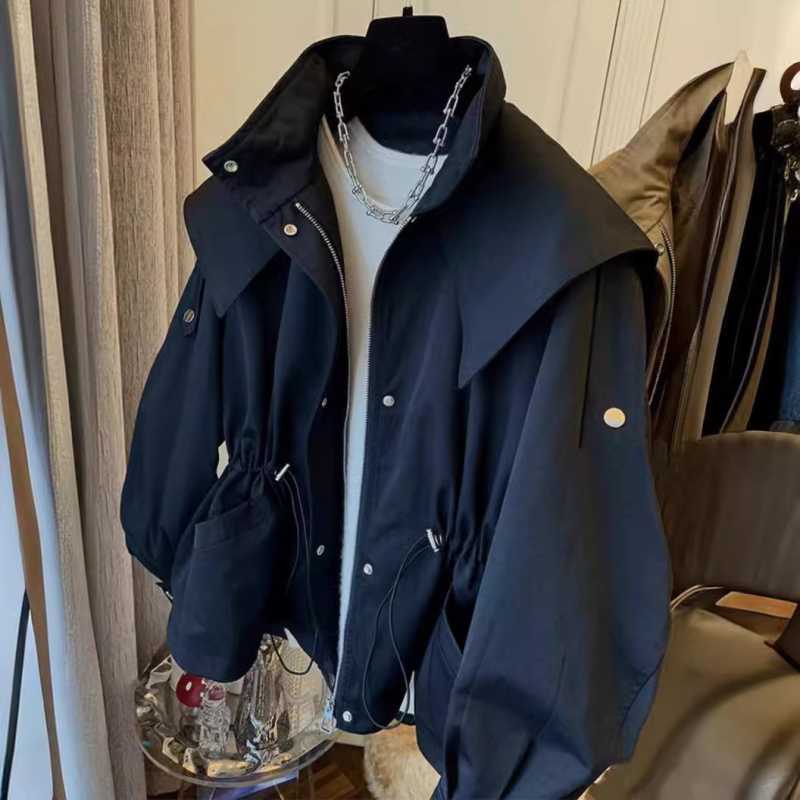 Lõuna-Korea Dongdaemun Design Sense Niche lahtised vabaaja pingutusnööriga vöökohaga tööriiete mantlid naistele kevad- ja sügisesed lühikesed hulgimüügitooted