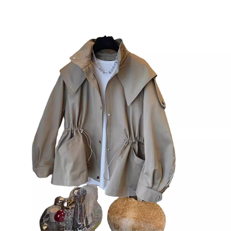 Lõuna-Korea Dongdaemun Design Sense Niche lahtised vabaaja pingutusnööriga vöökohaga tööriiete mantlid naistele kevad- ja sügisesed lühikesed hulgimüügitooted