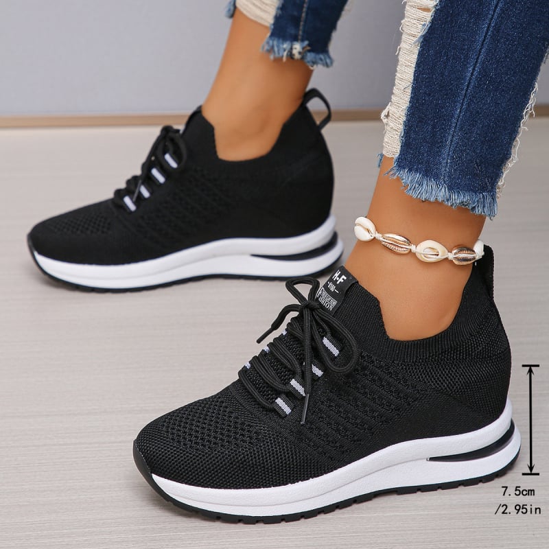 Γυναικεία sneaker 2024 Άνοιξη και Φθινόπωρο Νέα Κορεάτικα Στυλ Μοντέρνα Casual Παπουτσάκια με Χοντρό Κάτω Μέτωπο Flying Mesh για Φοιτητές