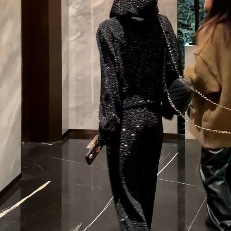 Divatos sportöltöny tavaszi és őszi alkalmi új, bő, kapucnis, karcsúsított, kétrészes pulóver szett