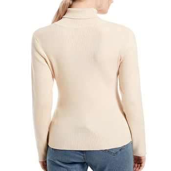 Határokon átnyúló külkereskedelmi őszi hosszú ujjú kötött aljú ing, női 2024-es új hosszú ujjú, magas gallérú, divatos, egyszínű pulóver