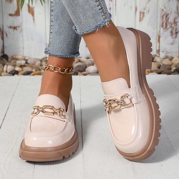 Francia mokaszinok nőknek, tavaszi/őszi 2024, új, vastag talpú, fekete lapos talpú, brit, kis méretű, bőrcipők, nagy méretű, elegáns, JK női cipők