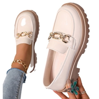 Francia mokaszinok nőknek, tavaszi/őszi 2024, új, vastag talpú, fekete lapos talpú, brit, kis méretű, bőrcipők, nagy méretű, elegáns, JK női cipők