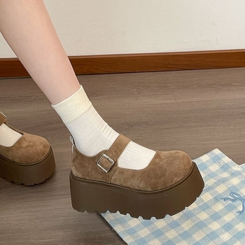 Retro vastag aljú, sekély szájú, egyetlen cipő női 2025 új tavaszi ruha, mindenhez illő Birkenneth cipő, kerek orrú Mary Jane cipő