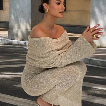 Az Amazon AliExpress határokon átnyúló temperamentumos új divatos, csúcskategóriás, flitteres galléros, szexi, hát nélküli, karcsúsított ruha