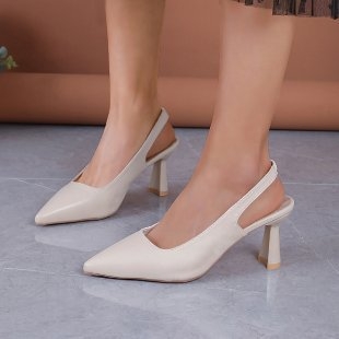 Prantsuse terava ninaga Baotou tühjad ühevärvilised kõrge kontsaga sandaalid 2024. aasta kevad- ja suvekingad, uued kõrged kontsad naistele, vabaajajalatsid, hulgimüük