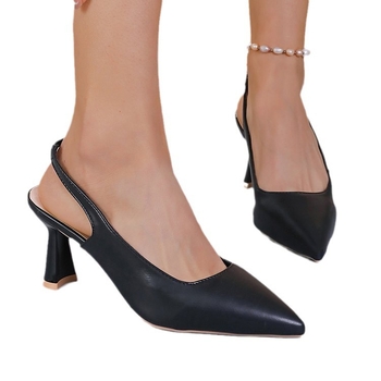 Prantsuse terava ninaga Baotou tühjad ühevärvilised kõrge kontsaga sandaalid 2024. aasta kevad- ja suvekingad, uued kõrged kontsad naistele, vabaajajalatsid, hulgimüük