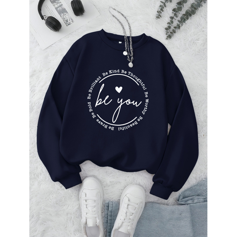 Női lezser kerek nyakú pulóver, geometrikus mintás kapucnis pulóver