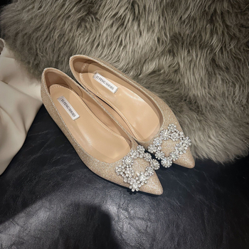 Pantofi de damă cu talpă moale, cataramă pătrată cu cataramă sexy cu fulg de zăpadă, pantofi de damă cu talpă înaltă pentru banchet și cină, pantofi de damă strălucitori