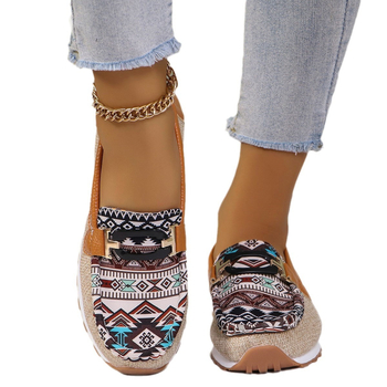 2024-es nyári új lapos talpú, alkalmi cipők, női külkereskedelmi, plus size fémcsatos, lapos, alkalmi, sekély szájú, szövetcipők