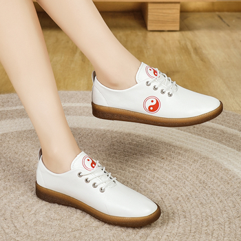 Valódi bőr puha felületű tai chi cipők női cipők kényelmes bebújós tornacipő tavaszi nyári őszi tai chi gyakorló cipők alkalmi cipők