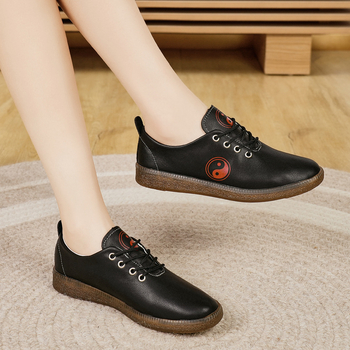 Valódi bőr puha felületű tai chi cipők női cipők kényelmes bebújós tornacipő tavaszi nyári őszi tai chi gyakorló cipők alkalmi cipők