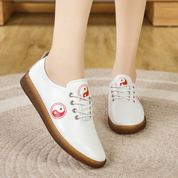 Valódi bőr puha felületű tai chi cipők női cipők kényelmes bebújós tornacipő tavaszi nyári őszi tai chi gyakorló cipők alkalmi cipők