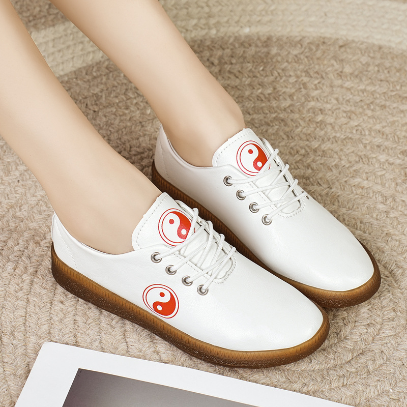 Valódi bőr puha felületű tai chi cipők női cipők kényelmes bebújós tornacipő tavaszi nyári őszi tai chi gyakorló cipők alkalmi cipők