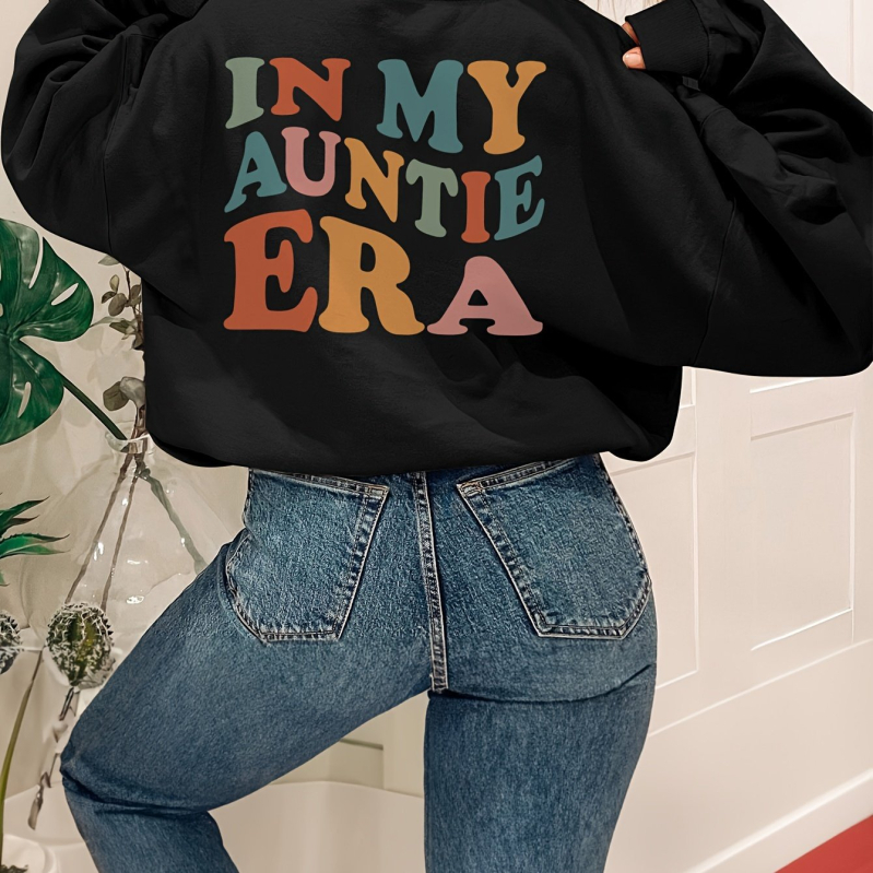 Betűs Mintás Pulóver Lezser Hosszú Ujjú_Yythkg