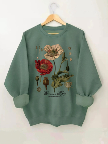 Élénk Virágmintás Környakú Pulóver - Puha, Könnyű