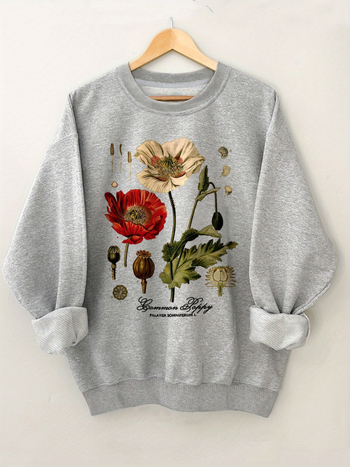 Élénk Virágmintás Környakú Pulóver - Puha, Könnyű