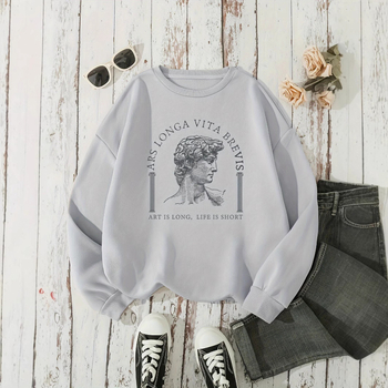 raktáron nyomtatott fejű Európa és Amerika Amazon határokon átnyúló őszi és téli bő hosszú ujjú pulóver női pulóver