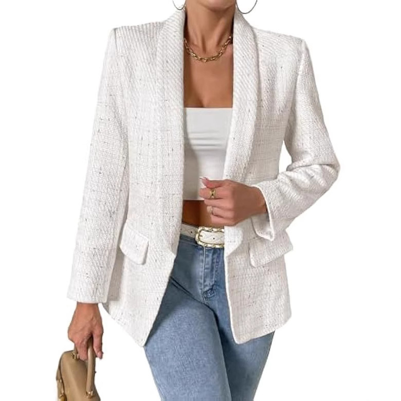 Costum de damă cu mânecă lungă, stil casual, Amazon, transfrontalier, 2024, european și american, toamnă nouă, tweed