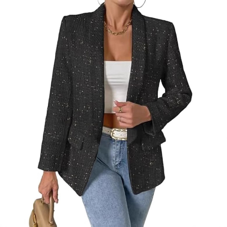 Costum de damă cu mânecă lungă, stil casual, Amazon, transfrontalier, 2024, european și american, toamnă nouă, tweed