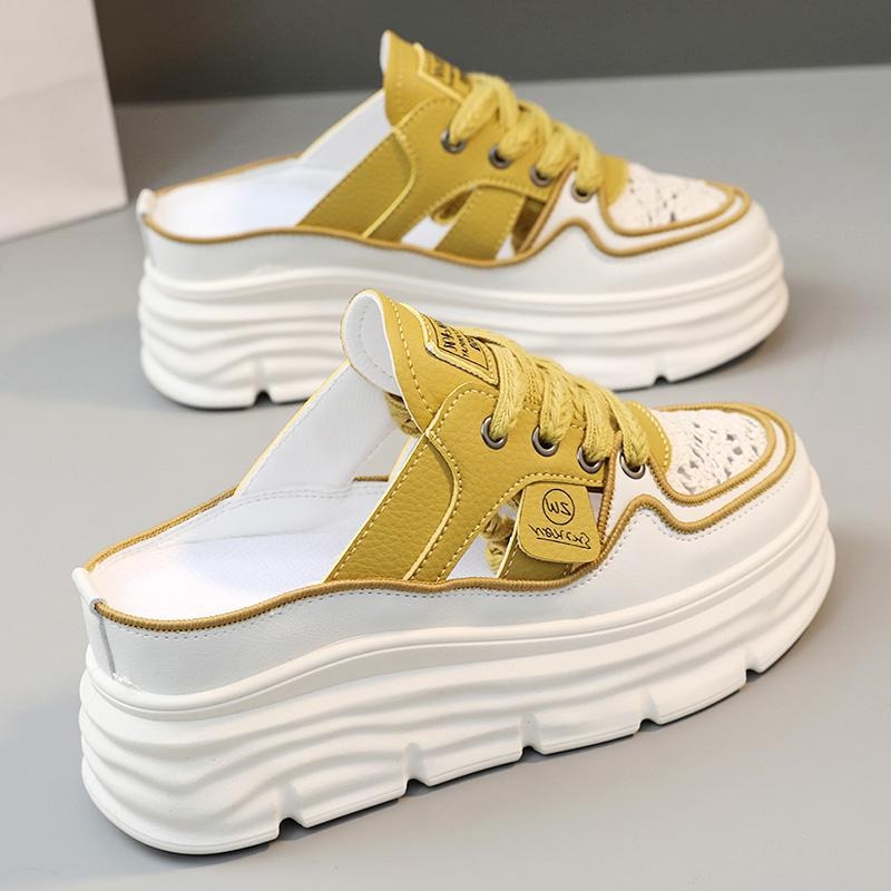 Nyári divatos sokoldalú fehér cipők, sokoldalú vastag talpú női szandálok, kényelmes női sportcipők