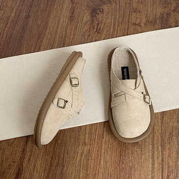 BK Cipők Nyári Bebújós Félpapucs Női Lélegző Len Lazy Cipő Puha Talpú Pamut és Len Muller Cipő Külső Viseletre