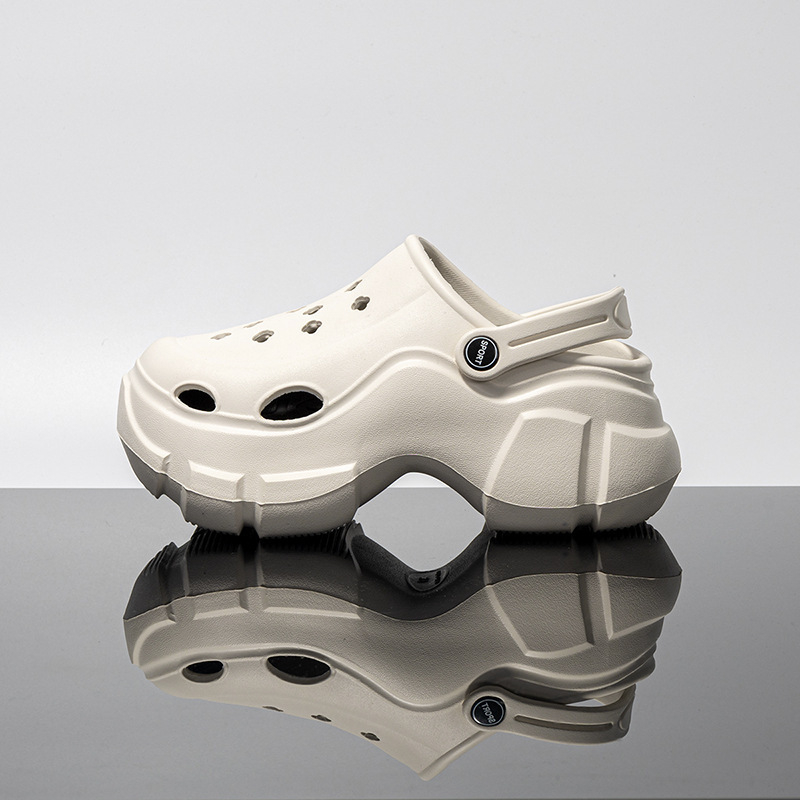 Sieviešu vasaras kurpes ar biezu zoli un caurumiem no EVA materiāla, vieglas, augstumu paceļošas sandales, apavi ar caurumiem apmalē vairumtirdzniecībā.