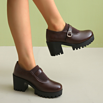 2025 új őszi és téli szögletes sarkú, sekély, rugalmas, retró kötött, illesztéses Mary Jane cipők nőknek