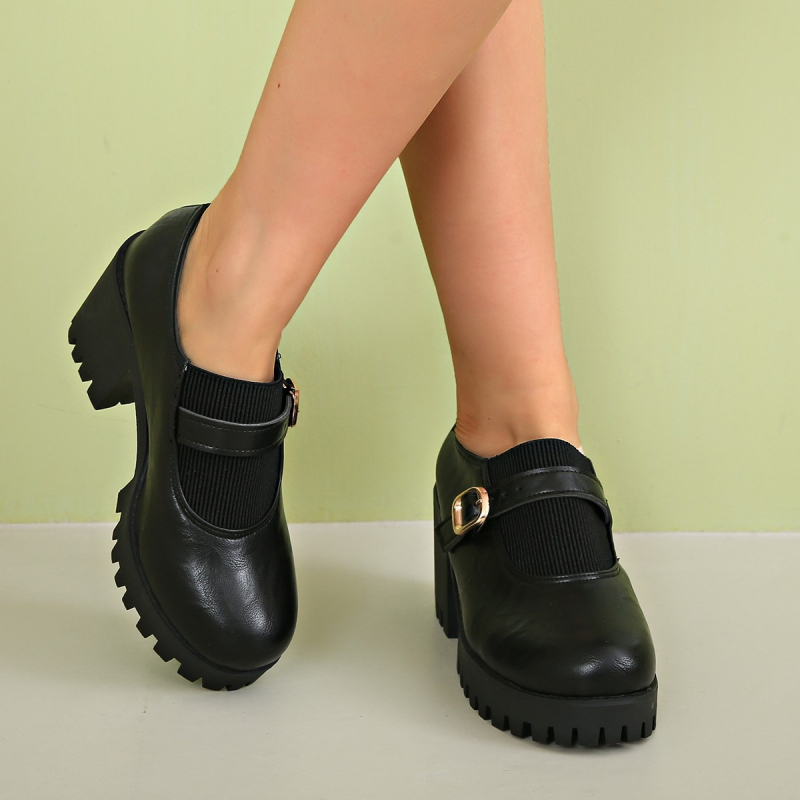 2025 új őszi és téli szögletes sarkú, sekély, rugalmas, retró kötött, illesztéses Mary Jane cipők nőknek