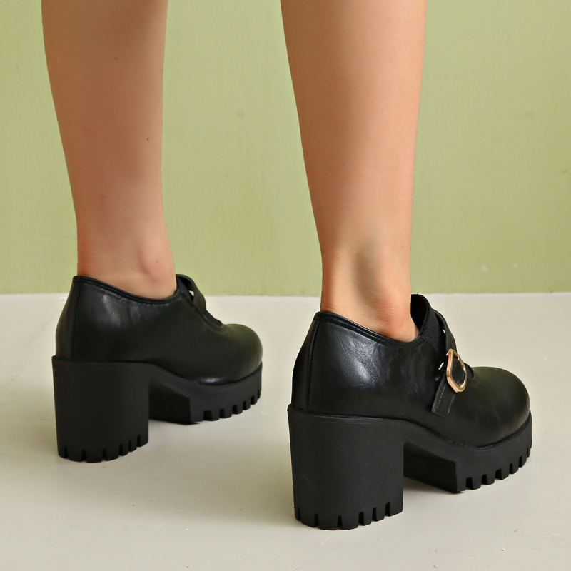 2025 új őszi és téli szögletes sarkú, sekély, rugalmas, retró kötött, illesztéses Mary Jane cipők nőknek