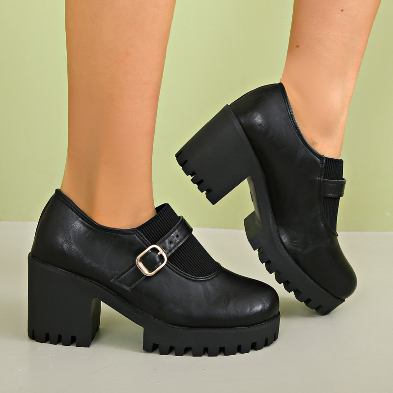 2025 új őszi és téli szögletes sarkú, sekély, rugalmas, retró kötött, illesztéses Mary Jane cipők nőknek