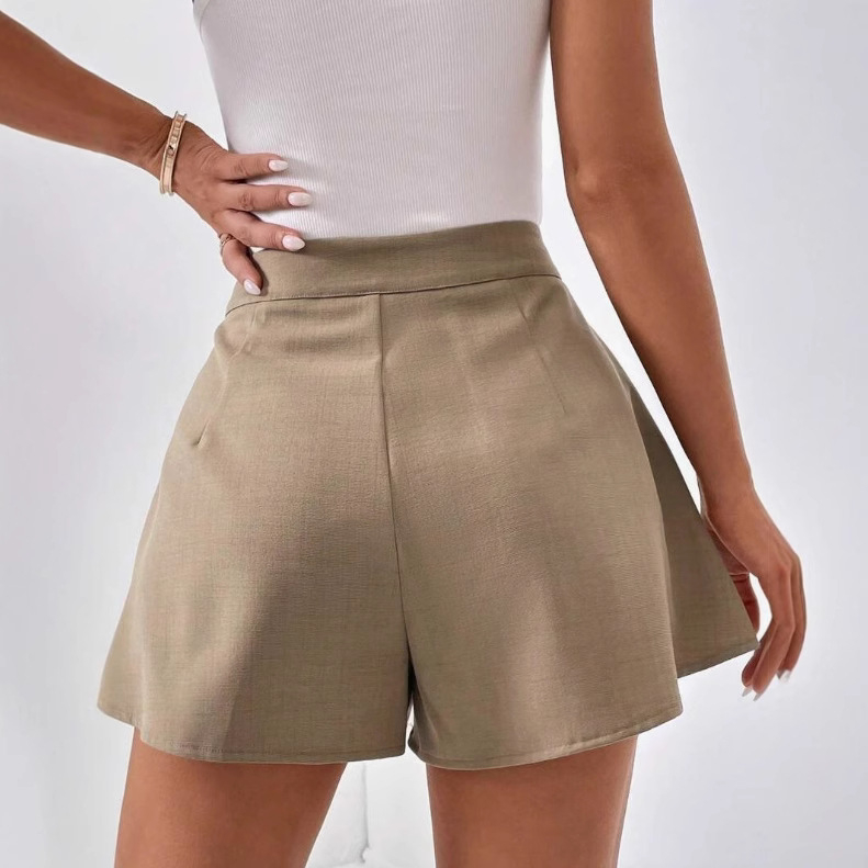 Amazon határokon átnyúló magas derekú rövidnadrág mikro-divatos, minden egyezésű európai és amerikai nyári egyszerű hétköznapi szarv plus size női laza